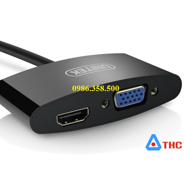 Cáp chuyển đổi, Cáp Mini DisPlayPort vga +hdmi Unitek Y-6328BK